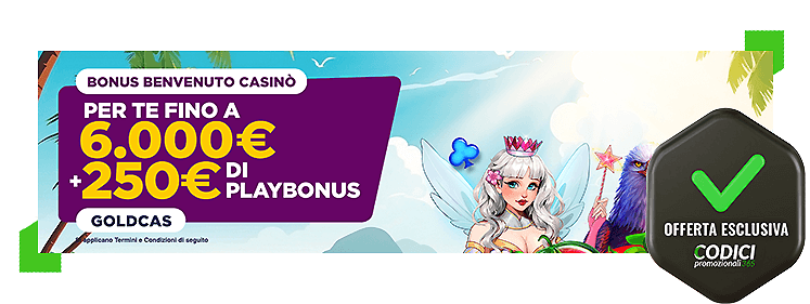 Goldbet codice promo casino