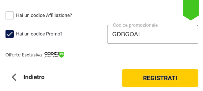 codice promozionale goldbet