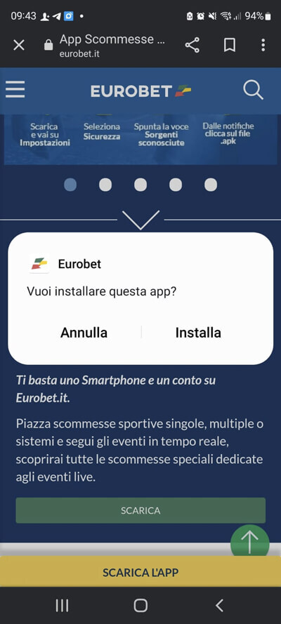 App Eurobet come funziona