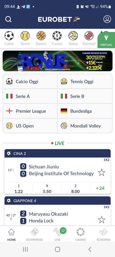 Eurobet app per device Android