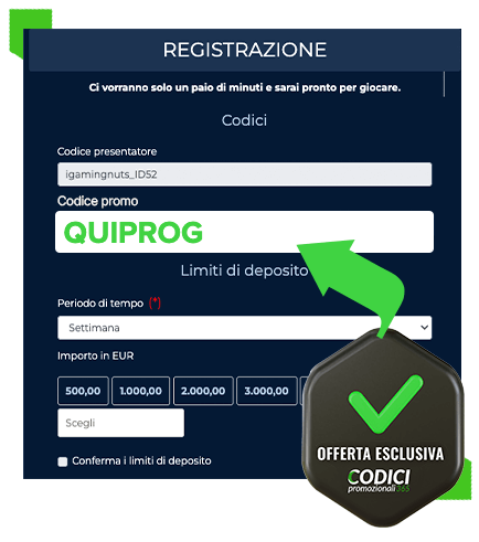 codice promo capecod Quigioco